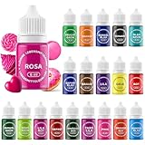 Lebensmittelfarbe 20 Farben x 6ml - Konzentrierte Flüssige Lebensmittelfarben, Food Coloring für Backen, Kuchen, Kekse, Macaron, Fondant, Ostern Dessert, DIY Eierfarben Ostern, Kunsthandwerk Einfärben