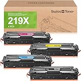 swiss toner 219X Toner Kompatibel für HP 219X Toner für HP Color Laserjet Pro MFP 3302FDW 3302FDWG 3302SDW 3302SDWG 3302FDN 3302FDNG 3202DN 3202DW Toner für W2190X W2191X W2192X W2193X 4-Pack