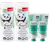 Balea 4er-Set Hautpflege: MED KIDS ULTRA SENSITIVE 2in1 Duschgel & Shampoo ohne Parfum, Parabene, Farbstoffe (2 x 300 ml) + 2 x Handcreme HANF intensive Pflege mit Hanfsamenöl (2 x 75 ml), 750 ml