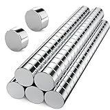 Czkonore 100 Stück Neodym Magnete Extra Stark, 5 x 2mm Magnete Für Magnettafel, Rund Kleine Mini Starke Magnete, Vernickelter Stahl Kühlschrank Magnete Für Haus, Büro und Schule, Silber