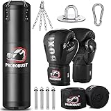 Prorobust Boxsack, 120cm Oxford Tuch Heavy Duty Boxsack mit 12oz Handschuhen für MMA Kickboxing Boxen Karate Home Gym Training (ungefüllt)