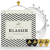 BELFORT® Gitarrensaiten Konzertgitarre, Saiten für klassische Gitarre aus Nylon und Silber, Akustikgitarre (6-Saiten Set) - Inkl. 4 Plektren + extra hoher E-Saite für Konzert Gitarren (Guitar Strings)