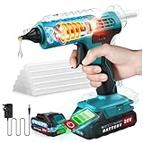 Huzoomtoyz heißklebepistole kabellos mit 2000mAh 18V Akku, heissklebepistole akku,90s schnell Aufheizung, klebepistole für DIY, Handwerk und schnelle Reparaturen, Blau