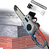 Beton-Kettensäge im Paket, elektrische Beton-Kettensäge mit 2 Diamantketten zum Betonschneiden, Führungsschiene, handgeführter Kettensägen-Wandschneider für Granit, Stahlbeton,Depth48cm