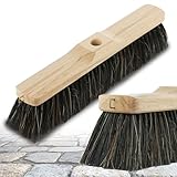 BEGRIS® Besenkopf mit gemischten Borsten 30cm Kehrbürste für jede Oberfläche Haushaltsbesen aus Holz ohne Stiel Loch 1.5cm Nicht elektrifiziert