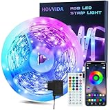 HOVVIDA LED Strip 10M, 1x10M, 30 LEDs/Meter, RGB LED Streifen, 300 LED, APP und Fernbedienung, Musikmodus, Timing-Modus, LED für Zimmer, Wohnzimmer, Küche, Schlafzimmer, Bar, Party