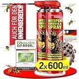 HEIMWERT Wespenspray Turbo mit Langzeitwirkung und Paralysator - Sicher Wespennest entfernen dank Spezialformel Made in Germany - 600ml Vorteils Spray gegen Wespen + große Nester (2 x 600ml)