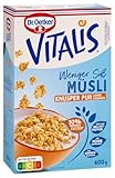 Dr. Oetker Vitalis Weniger süß Knusper Pur, Knuspermüsli mit 30% weniger Zucker, 5er Pack (5 x 600 g)