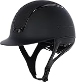 Covalliero Reithelm Eclipse, Disc-System, ERT-System, Belüftungssystem, ABS-Helmschale, Geprüft nach EN1384:2023, Glitzerapplikation, Edles Schwarz-Matt, 56-58cm