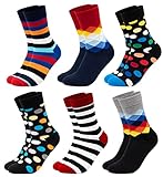 Occulto BUNTE SOCKEN für HERREN (6 PAAR) aus BAUMWOLLE in verschiedenen MUSTERN, bunte HERRENSOCKEN BUSINESS SOCKEN, RINGELSOCKEN 6 Paar | Mix 2 43-46