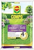 COMPO Rasendünger gegen Unkraut und Moos - 9 kg für 300m² - 3 Monate Langzeitwirkung - COMPO Rasendünger gegen Unkraut + Moos Komplett-Pflege