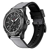 Alomejor Herren-Solaruhr, Solarbetrieben, Wasserdicht, Chronograph, Fliegeruhr, Nachtsicht, 180 Tage, Solaruhr für Sport und Abenteuer (Black)
