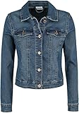 Noisy may Damen Kurze Jeansjacke Basic Denim Übergangsjacke Stoned Washed Jacket NMDEBRA