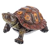 HANABASS Gartenfigur Schildkröte aus Wetterfestem Harz Realistische Deko für Außenbereich Terrasse Pool und Teich Detailreiche Resin Schildkrötenfigur für Garten