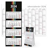 Bürokalender 2024 3er-Set 4-Monatskalender 2024 Wandkalender + 3-Monats-Tischkalender 2024 + Jahreskalender2024