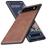 X-level für Google Pixel 6 Hülle Ledertasche, [Earl 3 Series] PU Leder Vintage Slim Schutzhülle weichem TPU Bumper Anti-Rutsch Schutzhülle für Google Pixel 6 5G Case - Braun