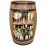 weeco Bar Schränk LED. Weinregal Weinschrank XL. Fass Vintage deko Wohnzimmer. Minibar Gin Whisky Bier. Weinfass Stehtisch. Holzfass für Gläser und Flaschen. Wine Rack geschenkset.