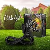 BRILONER - Connect to Shine 12V Gartensystem 3er Set T- Verbinder, Erweiterungsset, IP67 gegen zeitweiliges Untertauchen, 1 Input 2 Outputs für Abzweigung, 55x35x15mm, Schwarz