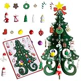 Mini Weihnachtsbaum mit 24 Anhänger Adventskalender, 3D DIY...