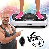 Miweba Sports Fitness 4D Wave Vibrationsplatte MV300 | 𝟑 𝐉𝐀𝐇𝐑𝐄 𝐆𝐀𝐑𝐀𝐍𝐓𝐈𝐄 - 800 Watt - Armband Fernbedienung - Massagegerät - Abnehmen - Fitnessgeräte für Zuhause (Weiß)