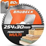 BAUBECK Sägeblatt 254x30 2.2mm Feinschnitt in Holz & Alu,...