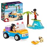 LEGO 41725 Friends Strandbuggy-Spaß Set mit Spielzeug-Auto, Surfbrett, Mini-Puppen sowie Delfin- und Hunde-Tierfiguren, Sommer-Spielset für Kinder, Mädchen und Jungen ab 4 Jahren