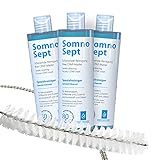 SomnoSept CPAP-Reinigungspaket - 3 x CPAP-Reiniger SomnoSept 400 ml UND 1 x oxyhero CPAP-Schlauchbürste 120 cm - Gründliche Reinigung von CPAP-Maske und CPAP-Schlauch, Silikon-Reiniger