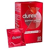 Durex Gefühlsecht Kondome - Hauchzarte Kondome für ein ungestörtes Vergnügen mit zuverlässigen Schutz - anatomischer Passform - einen angenehmen und idealen Sitz -20er Pack (1 x 20 Stück)