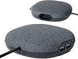 Brennenstuhl Estilo Ladestation mit Textiloberfläche (Möbel-Steckdose mit 1x Euro-Steckdose und 2X USB-Charger) schwarz/anthrazit