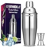 GWHOLE Cocktailshaker Set Cocktailmixer 750ml Bar Zubehör Edelstahl mit Cocktailrezepte Ebook, Messbecher