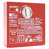 Löschdecken-Behälter Metall 300mmx300mmx80mm mit Löschdecke 1,6m x 1,8m