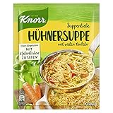 Knorr Suppenliebe Hühnersuppe für eine leckere Nudelsuppe mit vielen Nudeln ohne geschmacksverstärkende Zusatzstoffe und Farbstoffe 15 x 3 Teller