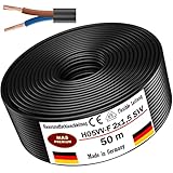 Von 5 bis 100m Kunststoffschlauchleitung H05VV-F 2x0,75;...