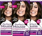 Schwarzkopf Perfect Mousse Permanente Schaumcoloration 500/5-0 Mittelbraun (93 ml), Haarfarbe mit perfekter Grauabdeckung, Coloration für intensive Pflege & strahlenden Glanz