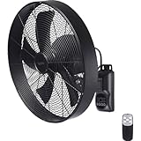 sygonix SY-6661434 Wandventilator 50 W (Ø x H) 45 cm x 45.5 cm Schwarz mit Fernbedienung, Oszillierend, Timer, Schwenkb