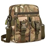 JFFCESTORE Taktische Umhängetasche Herren Tasche Messenger Bag Schultertaschen Reisetasche Herren Geldbörse, camouflage, Large