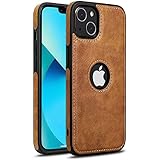 AIOVETEAB Hülle für iPhone 13 Mini Premium PU Leder Anti-Rutsch Anti-Kratzer Stoßfest Vollständige Schutzhülle Handyhüllen Case Cover Kompatibel mit iPhone 13 Mini (Braun)