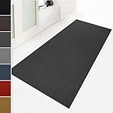 Floordirekt Schmutzfangmatte 80 x 200 cm Anthrazit, ideal auch als Schmutzfangteppich nach Maß, Teppich Flur Läufer, Küchenteppich - waschbar rutschfest, Sauberlaufmatte, Meterware (Hong Kong)