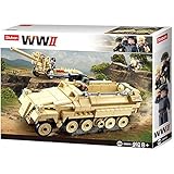 WWII - Deutsches Halbkettenfahrzeug [M38-B0695], Spielset , Klemmbausteine, Soldaten, mit Spielfigur, Army WWII, Für Kinder ab 4 Jahren, Sluban SL95566