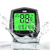 AMFUN Fahrradcomputer, Fahrradcomputer mit Hintergrundbeleuchtetem Display, Automatischer Start/Stopp Fahrrad Tacho, IPX5 wasserdichte Fahrradcomputer mit 16 Funktionen