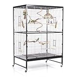 Montana Cages | Vogelvoliere Voliere Vogelkäfig Vogelhaus Käfig XXL ca. 120 x 81 x 180 cm Casa 120 - Antik/Platinum