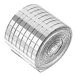 TOPBATHY Selbstklebende Mini Glas Mosaikfliesen eckig Wasserfest Spiegel Mosaik Aufkleber DIY Wanddekor für Küche Bad Wohnzimmer Bar