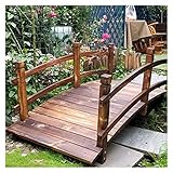 Bogen-Gartenbrücke mit Sicherheitsgeländer, große dekorative Teichbrücke, Holz-Garten-Fußbrücke für den Außenbereich, Bachläufe (Größe: 150 x 65 x 50 cm)