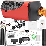 PRIJESSE 8KW Diesel Lufterhitzer, 12V Standhezung Diesel, Luft Dieselheizung, Air Diesel Heizung mit Schalldämpfer&LCD Schalter, Standheizung für Auto RV Boote LKW Wohnmobil Bus (Type2 Rot)