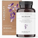 Bio Brahmi (180 Kapseln) - 500mg je Kapsel - ETO-getestet & laborgeprüft - Vegan - Ohne Zusatzstoffe - deutsche Produktion - Bacopa monnieri Pulver