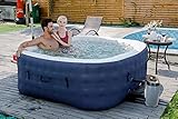 Whirlpool Aufblasbar Quadrat 4-6 Personen SPA Selbstaufblasend, Beheizter Pool Outdoor & Indoor, GS-Zertifizierung, 110 Wellness Luftdüsen, Fassungsvermögen 800 L, Dunkelblau (180x180X70 cm)