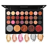 29 Farben Lidschatten Palette Bunt, Imprägniern Augenschminke-Make-up Box Hohes Pigmentiertes, Nudetöne Lidschatten Brauntöne Matt mit Glitzer für Pendeln, Dating, Partys, Make-up-Übungen