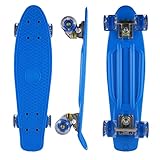 Caroma Skateboard für Kinder,Cruiser Skateboard Mädchen Junge Anfänger Jugendliche Erwachsene,56 cm Mini Komplette Skateboard mit PU-Rädern,Retro-Stil,Longboard mit All-in-One Skate T-Tool