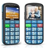 Ufferson Seniorenhandy mit Großen Tasten | Dual SIM Mobiltelefon Ohne Vertrag mit 1.7 Zoll LCD | SOS-Funktion | GSM Tastenhandy mit Taschenlampe | Ladestation | Standard SIM Slot