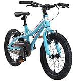BIKESTAR Kinder Fahrrad Aluminium Mountainbike mit V-Bremse für Mädchen und Jungen ab 4-5 Jahre | 16 Zoll Kinderrad MTB | Türkis & Weiß